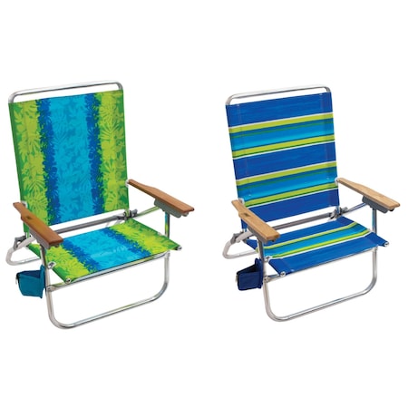 Rio Brands Rio Brands Easy In-Easy Out 4-Position Assorted Beach Folding Chair SC6022052005PK4